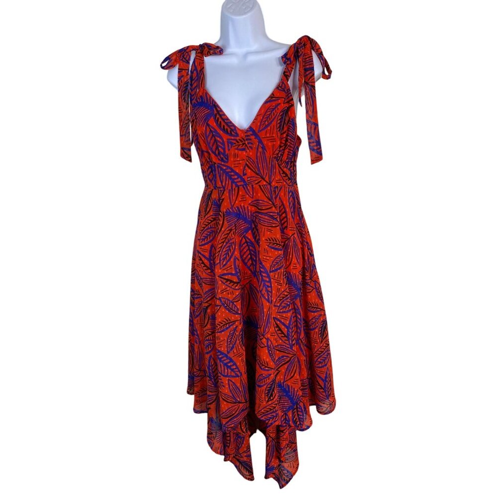 Alexis x Target Midi Dress Womens XS Red fairy Sleeveless Asymmetrical Hem‎ Boho